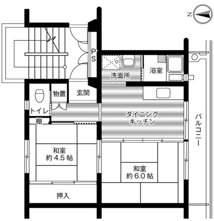 ビレッジハウス荒木一号棟の物件間取画像